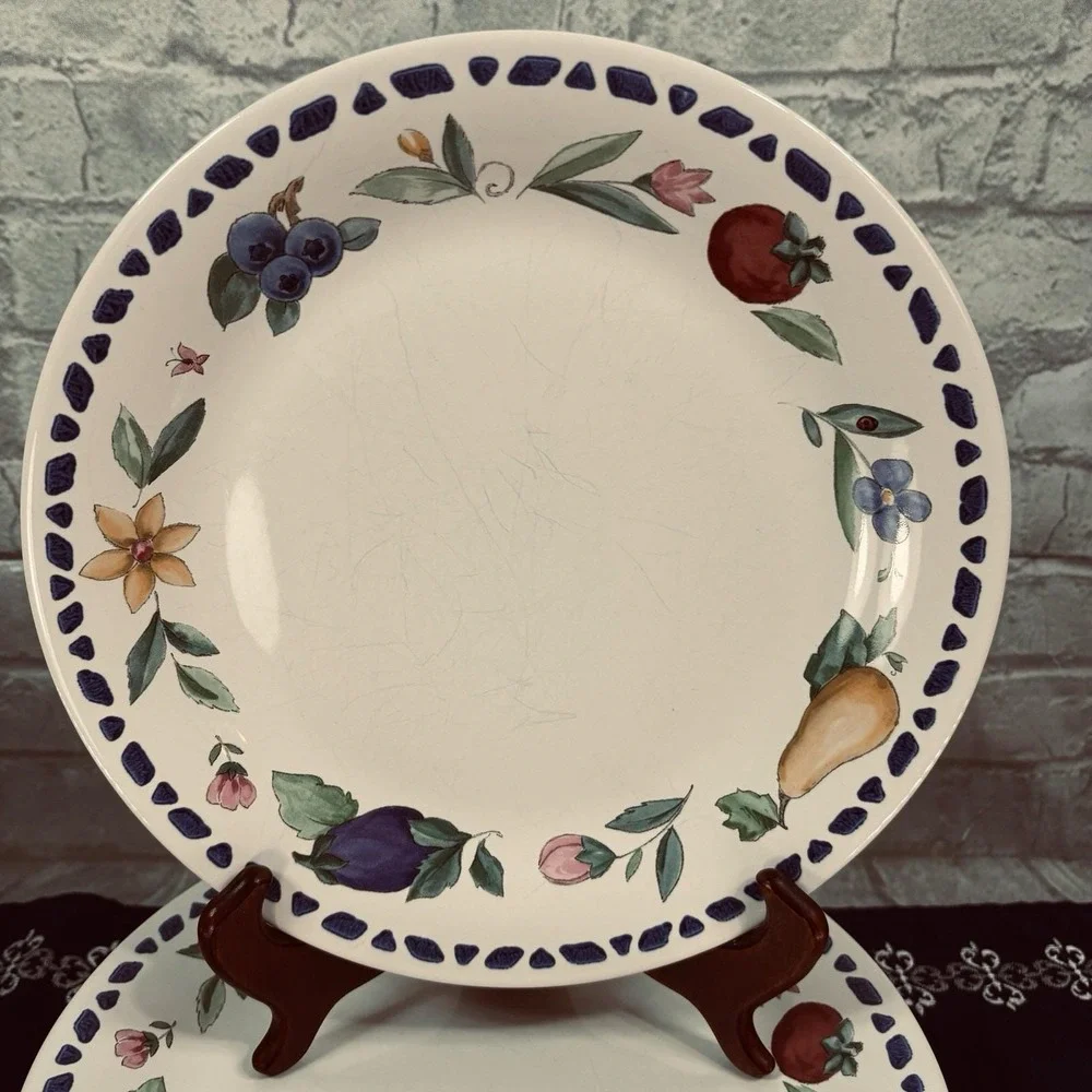 Vintage Pfaltzgraff Summer Garden dinner plate hand-painted stoneware